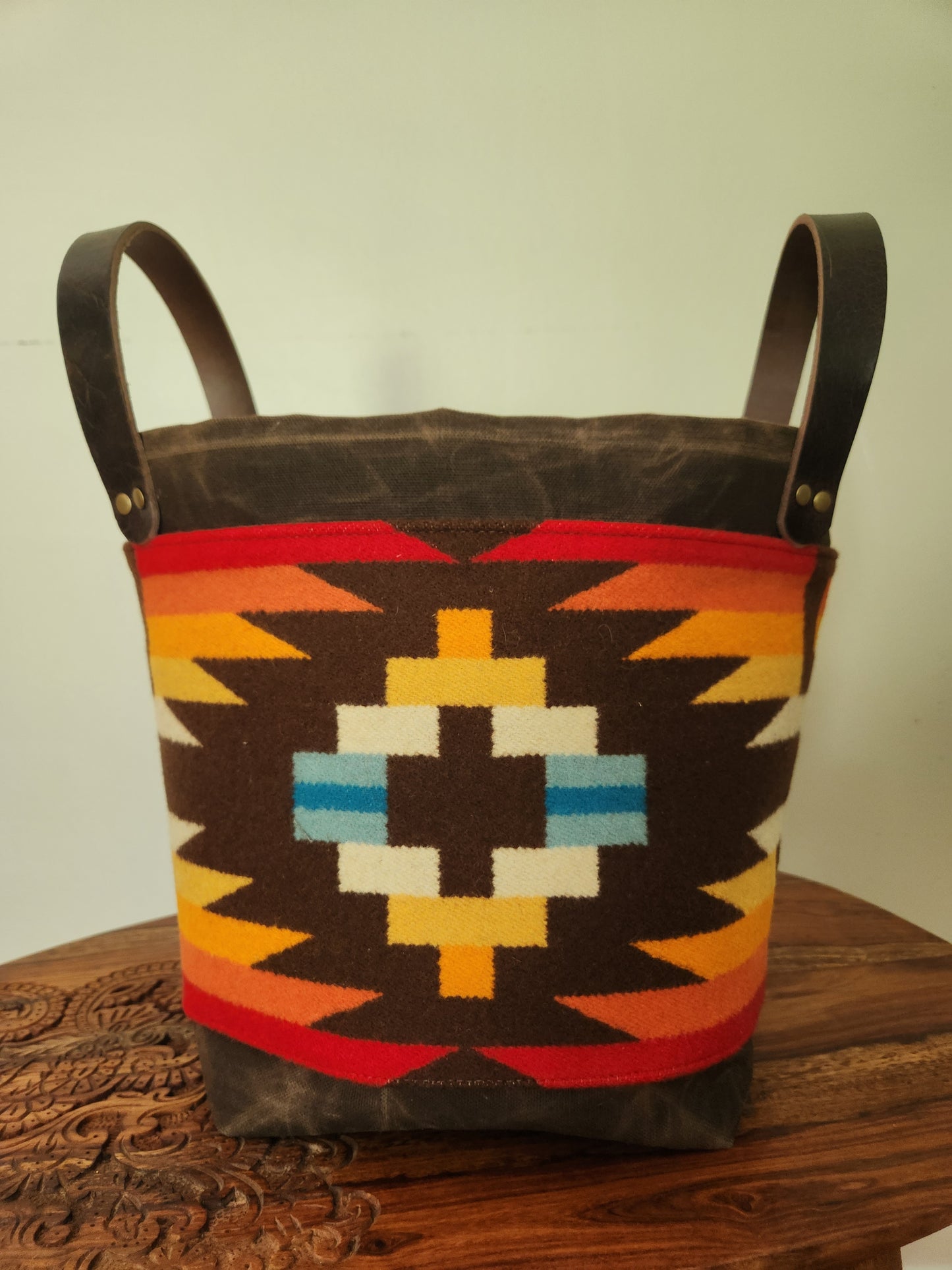 Wool and Canvas Storage Tote