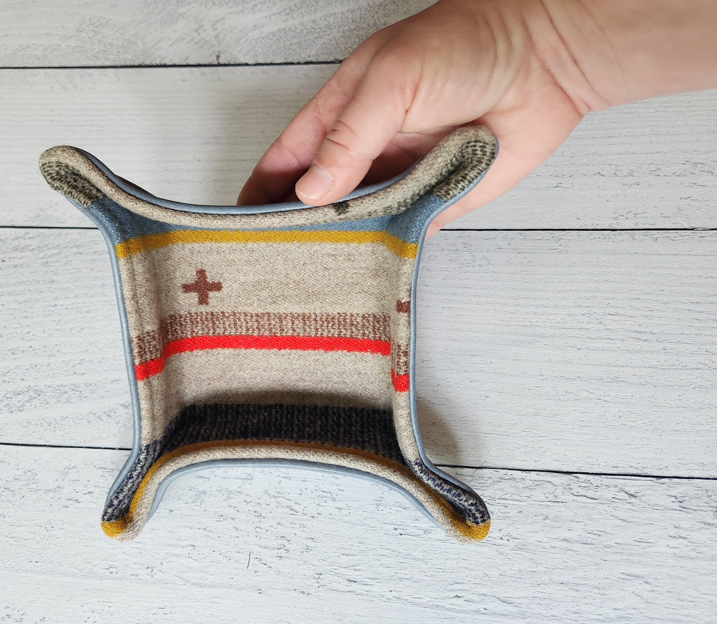 Wool and Leather Catchall Tray