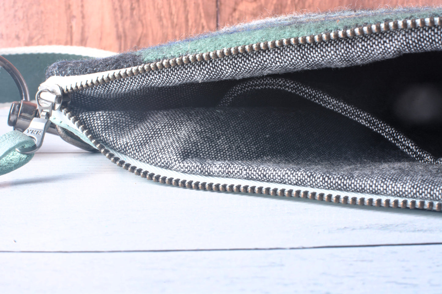 Pendleton wool and leather crossbody bag