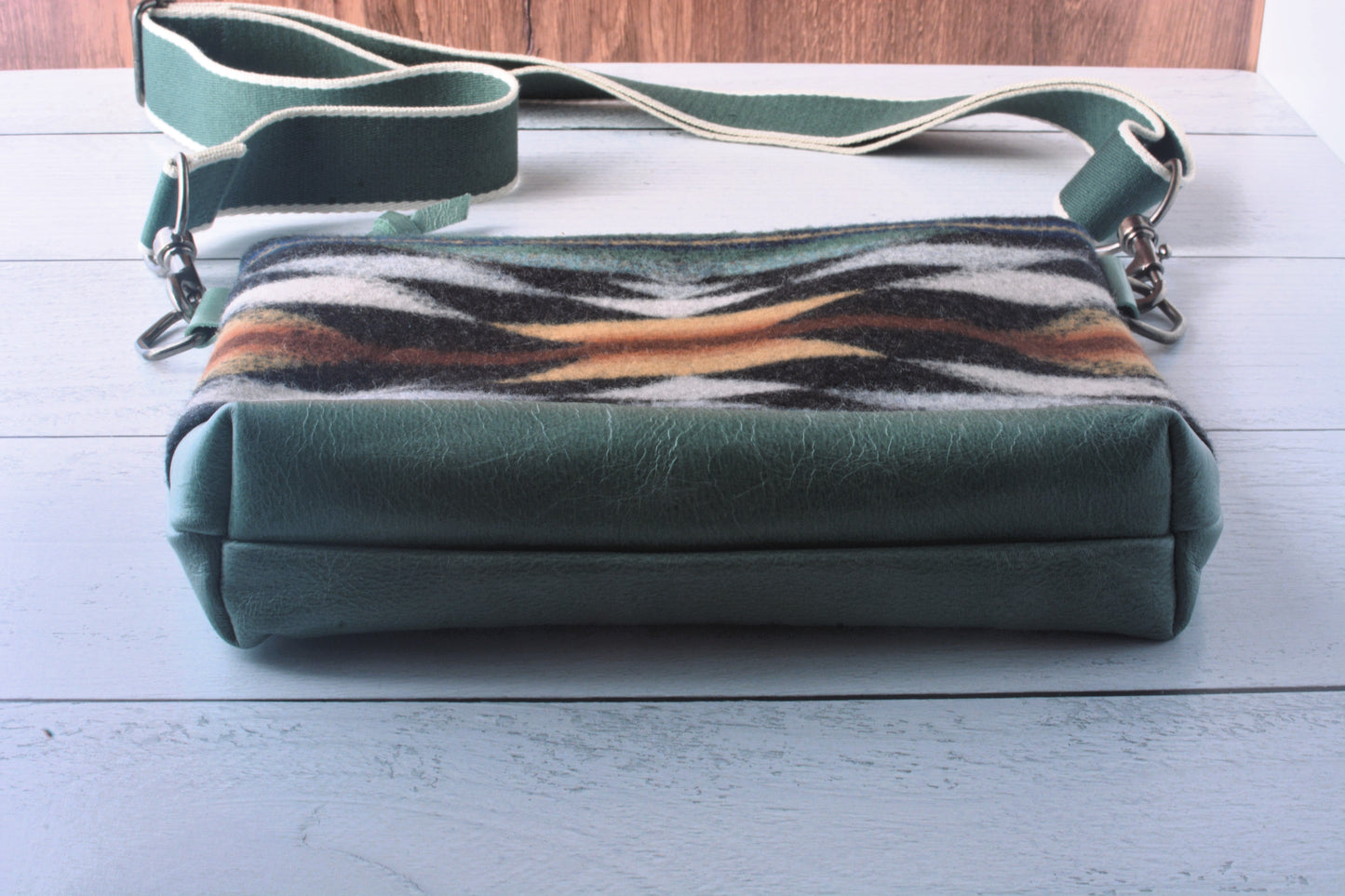Pendleton wool and leather crossbody bag