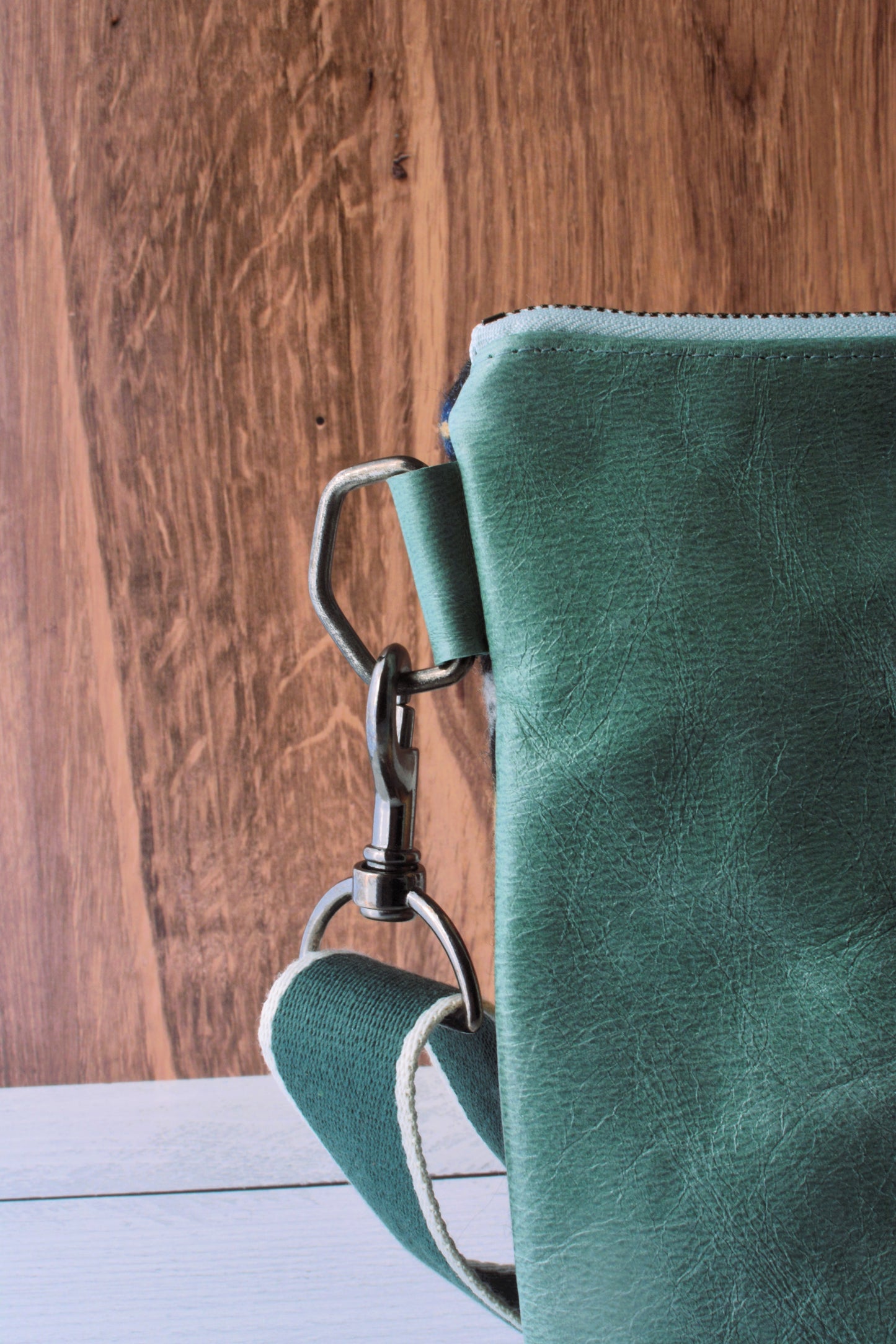 Pendleton wool and leather crossbody bag